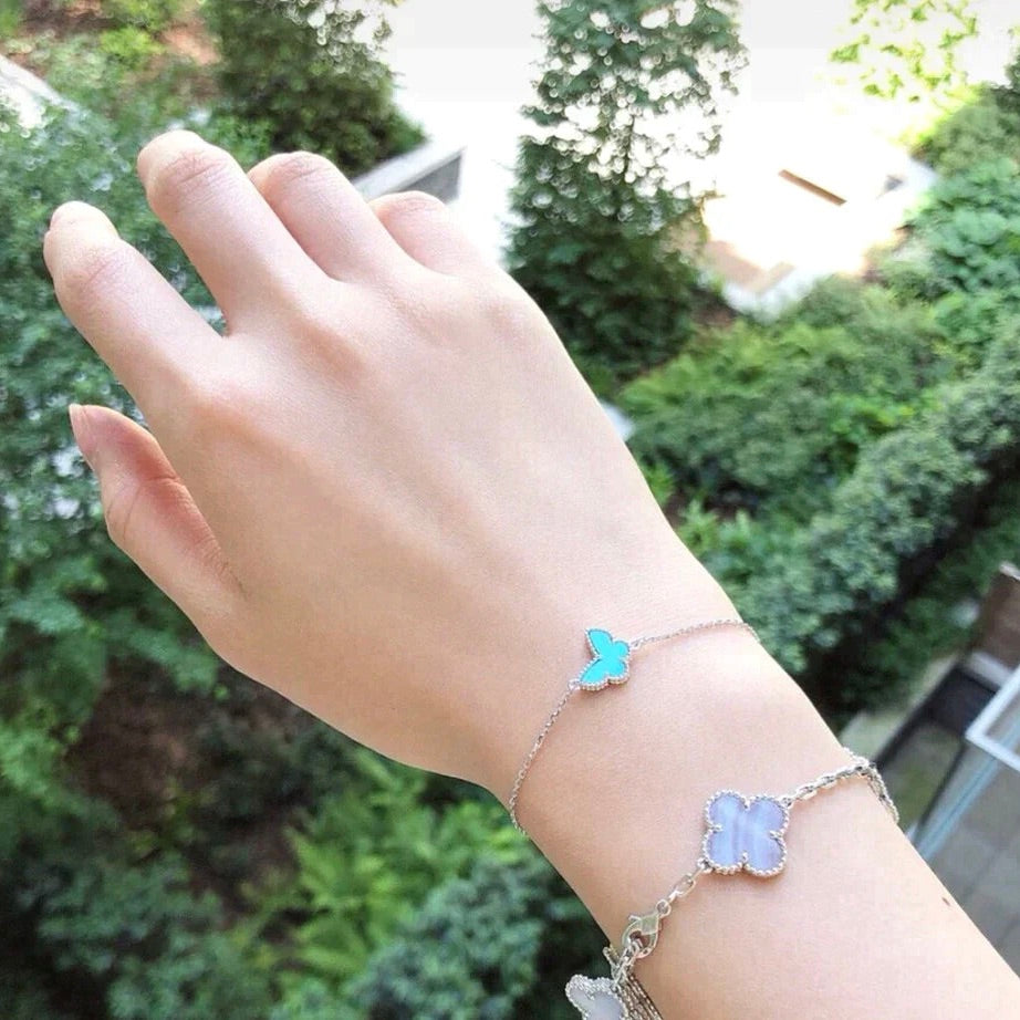 [Olivia JW]BUTTERFLY TURQUOISE BUTTERFLY BRACELET SILVER