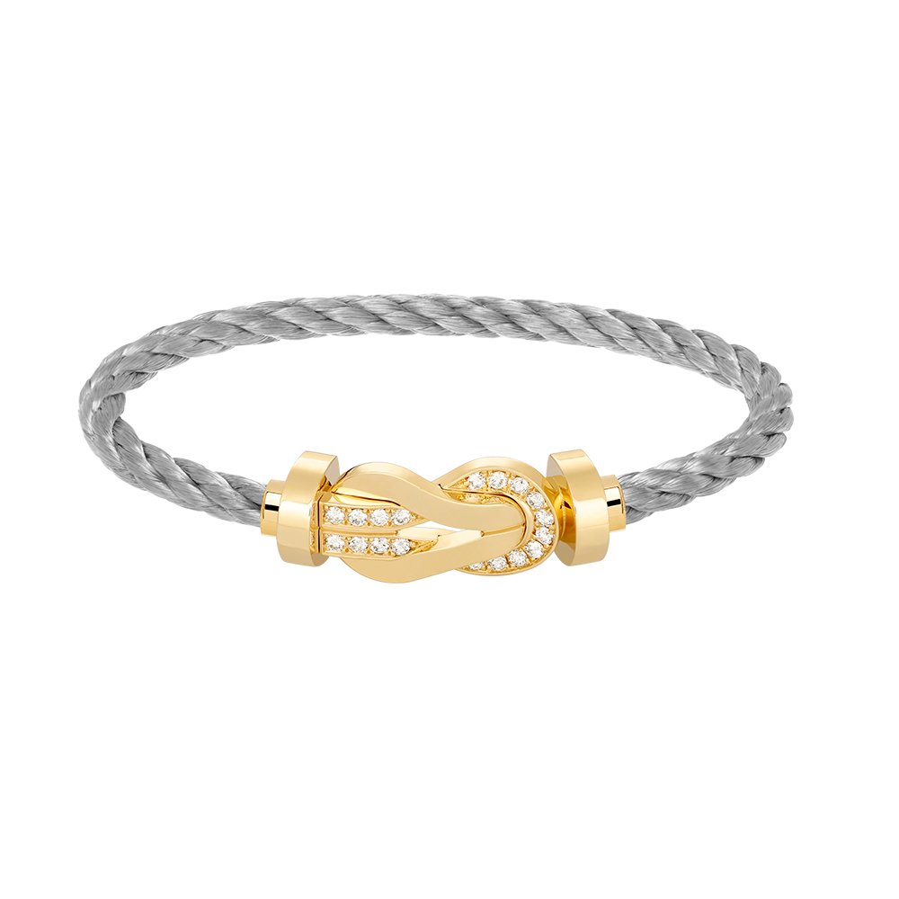[Olivia JW]CHANCE LARGE 8 FIGURE BUCKLE HALF DIAMOND BRACELET GOLD