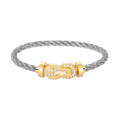 [Olivia JW]CHANCE LARGE 8 FIGURE BUCKLE HALF DIAMOND BRACELET GOLD