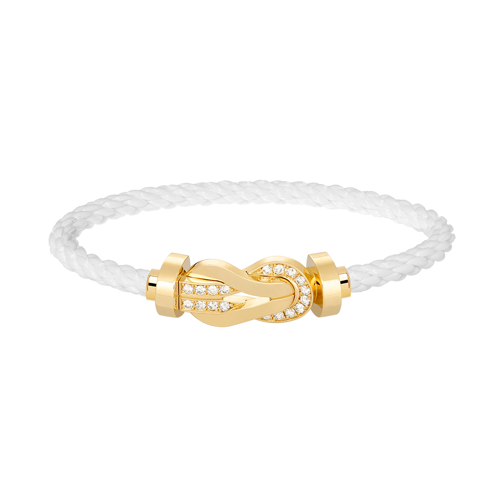 [Olivia JW]CHANCE LARGE 8 FIGURE BUCKLE HALF DIAMOND BRACELET GOLD