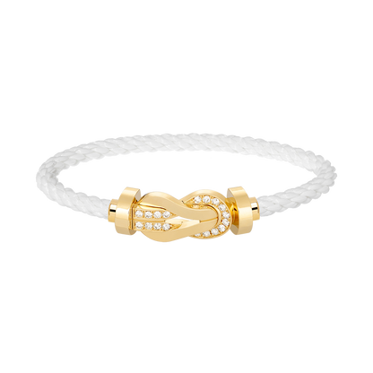 [Olivia JW]CHANCE LARGE 8 FIGURE BUCKLE HALF DIAMOND BRACELET GOLD