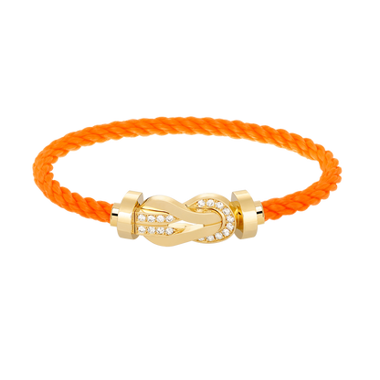 [Olivia JW]CHANCE LARGE 8 FIGURE BUCKLE HALF DIAMOND BRACELET GOLD