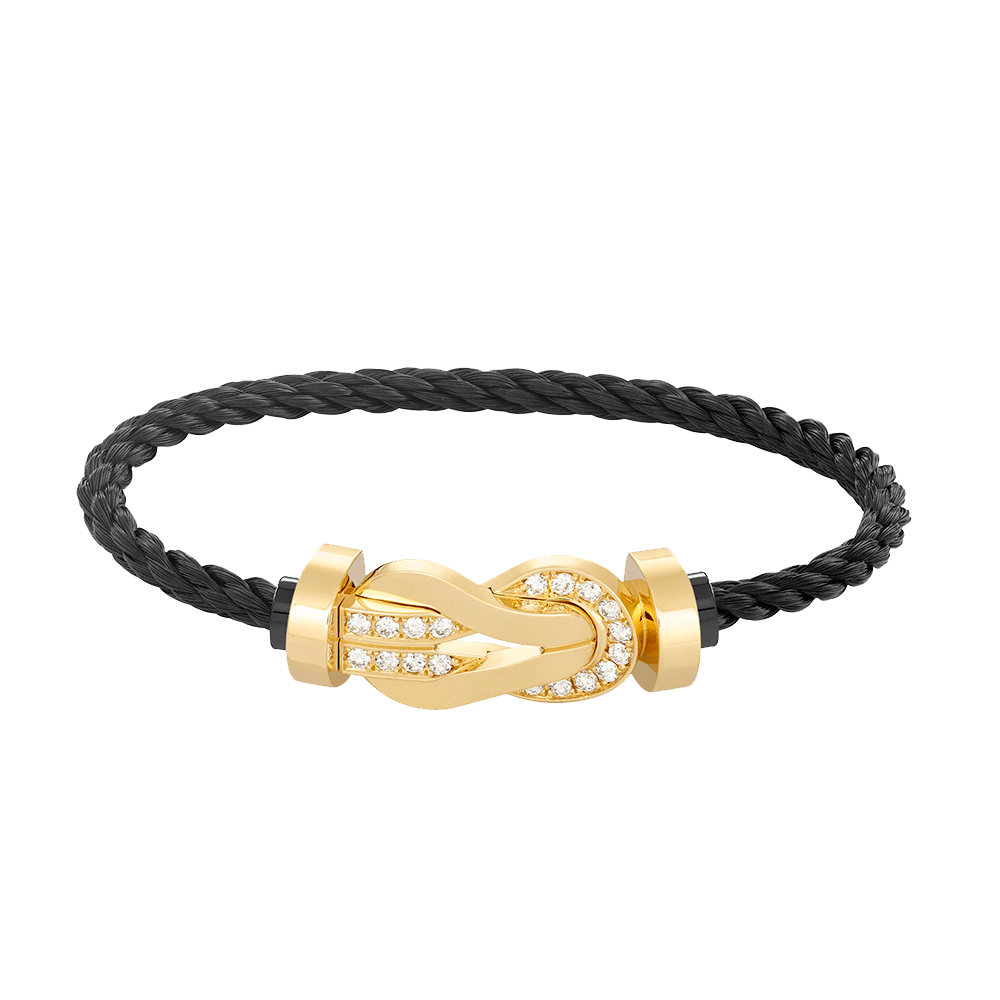 [Olivia JW]CHANCE LARGE 8 FIGURE BUCKLE HALF DIAMOND BRACELET GOLD