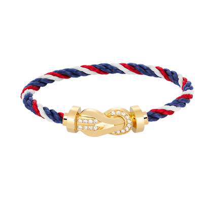[Olivia JW]CHANCE LARGE 8 FIGURE BUCKLE HALF DIAMOND BRACELET GOLD