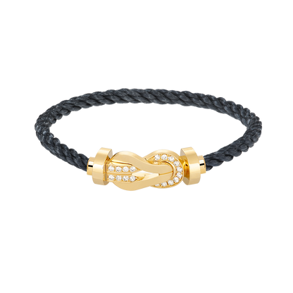 [Olivia JW]CHANCE LARGE 8 FIGURE BUCKLE HALF DIAMOND BRACELET GOLD