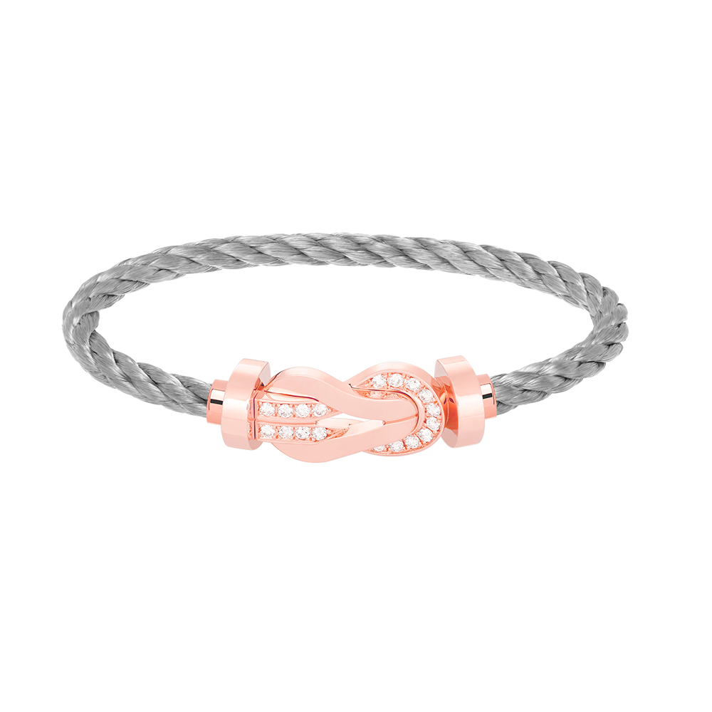 [Olivia JW]CHANCE LARGE 8 FIGURE BUCKLE HALF DIAMOND BRACELET ROSE GOLD
