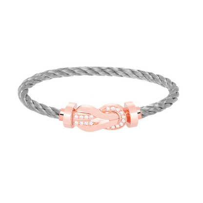 [Olivia JW]CHANCE LARGE 8 FIGURE BUCKLE HALF DIAMOND BRACELET ROSE GOLD