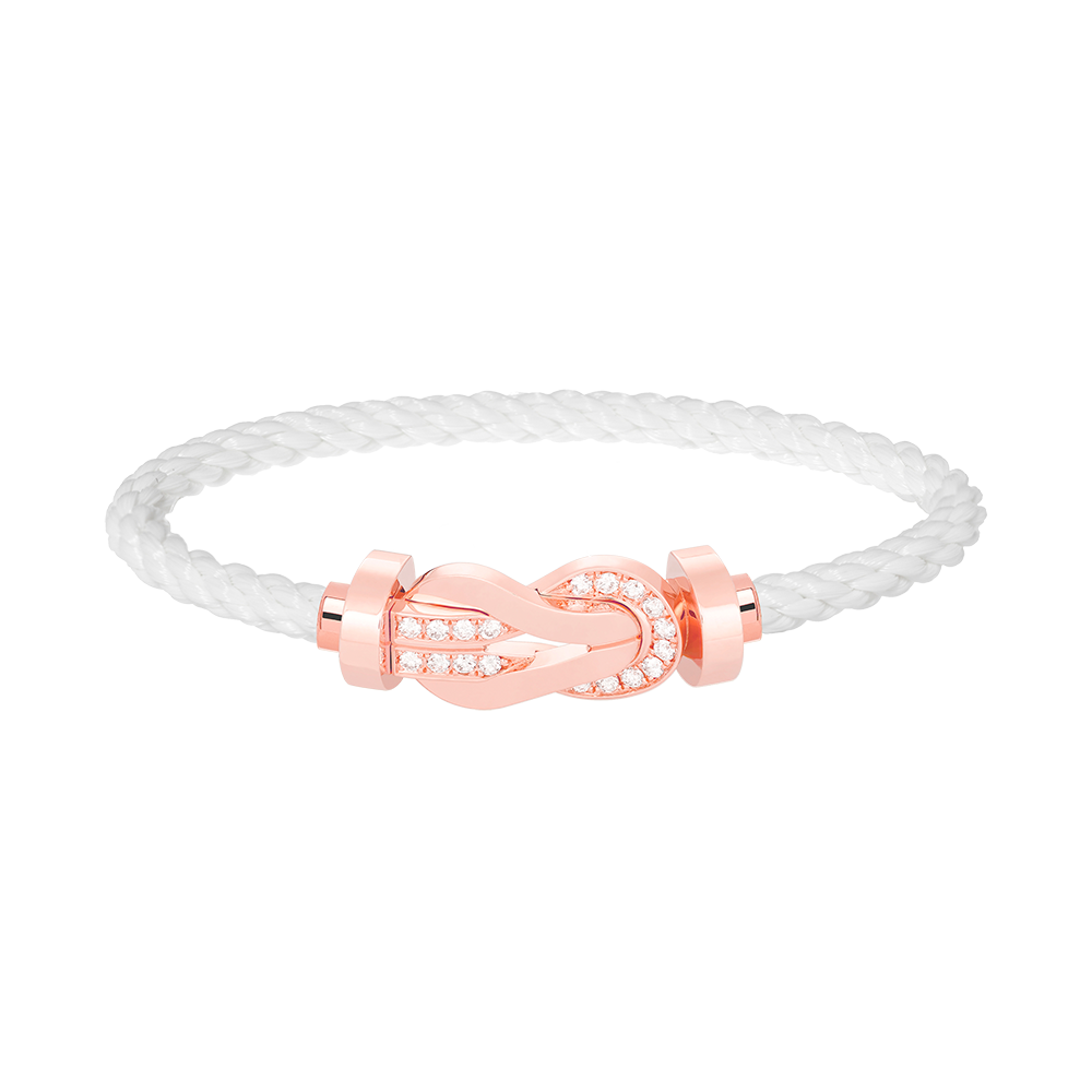 [Olivia JW]CHANCE LARGE 8 FIGURE BUCKLE HALF DIAMOND BRACELET ROSE GOLD