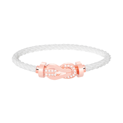 [Olivia JW]CHANCE LARGE 8 FIGURE BUCKLE HALF DIAMOND BRACELET ROSE GOLD