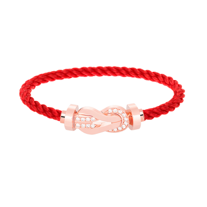 [Olivia JW]CHANCE LARGE 8 FIGURE BUCKLE HALF DIAMOND BRACELET ROSE GOLD