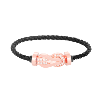 [Olivia JW]CHANCE LARGE 8 FIGURE BUCKLE HALF DIAMOND BRACELET ROSE GOLD