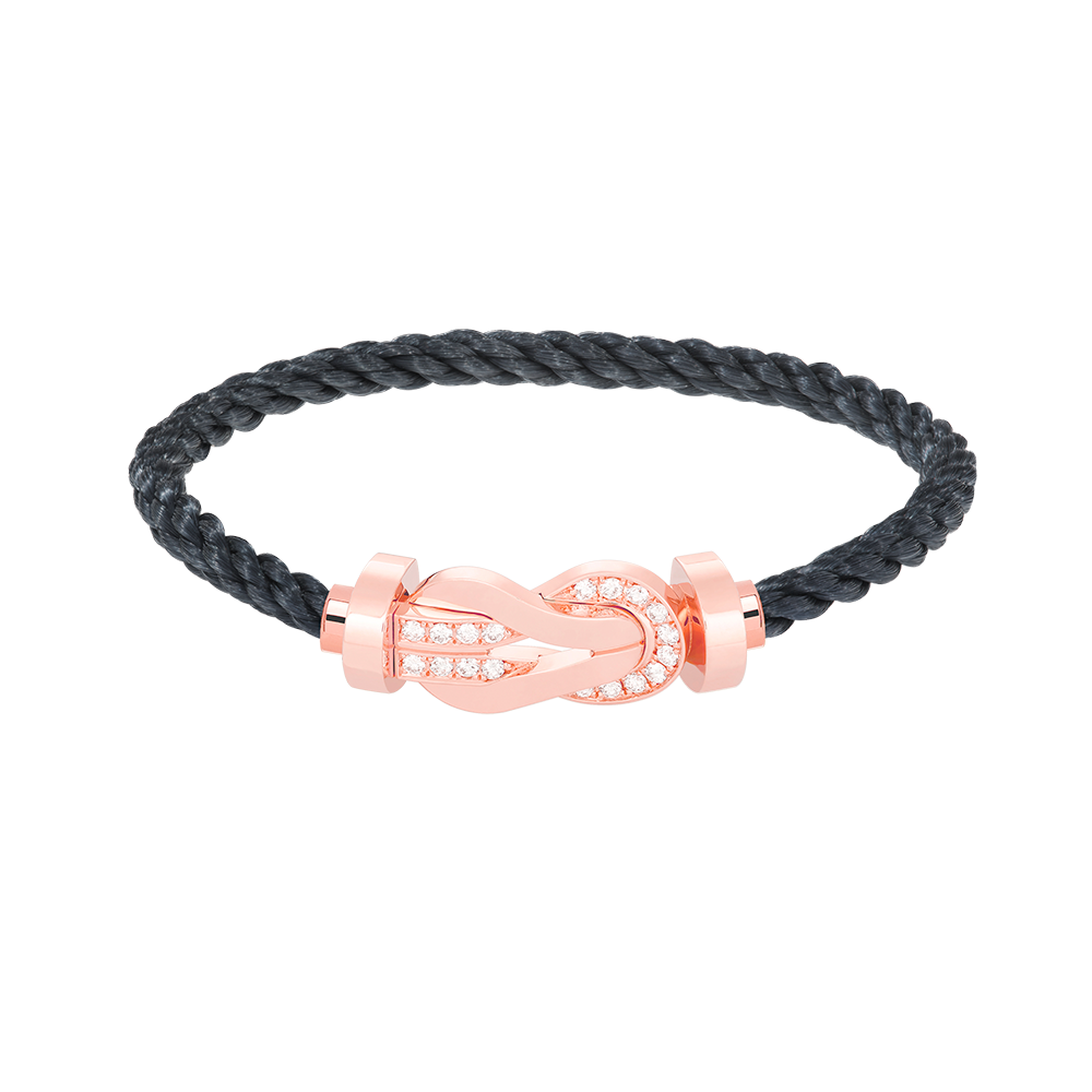 [Olivia JW]CHANCE LARGE 8 FIGURE BUCKLE HALF DIAMOND BRACELET ROSE GOLD