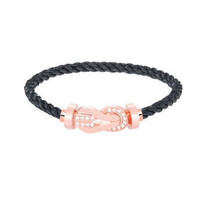 [Olivia JW]CHANCE LARGE 8 FIGURE BUCKLE HALF DIAMOND BRACELET ROSE GOLD