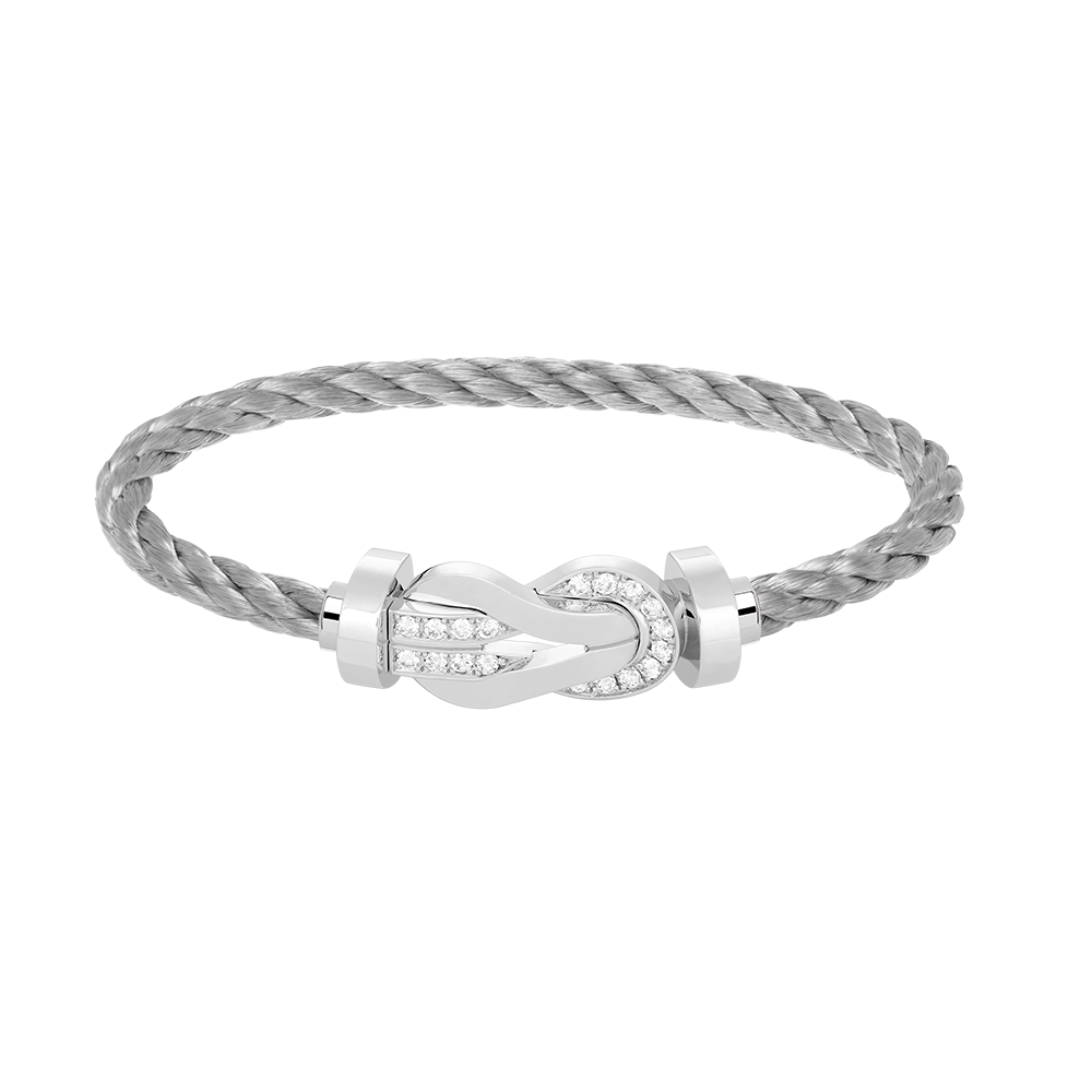 [Olivia JW]CHANCE LARGE 8 FIGURE BUCKLE HALF DIAMOND BRACELET SILVER