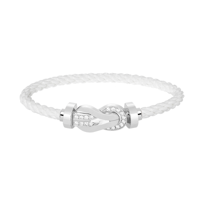 [Olivia JW]CHANCE LARGE 8 FIGURE BUCKLE HALF DIAMOND BRACELET SILVER