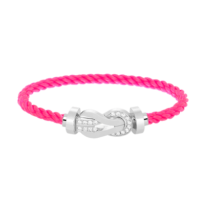 [Olivia JW]CHANCE LARGE 8 FIGURE BUCKLE HALF DIAMOND BRACELET SILVER
