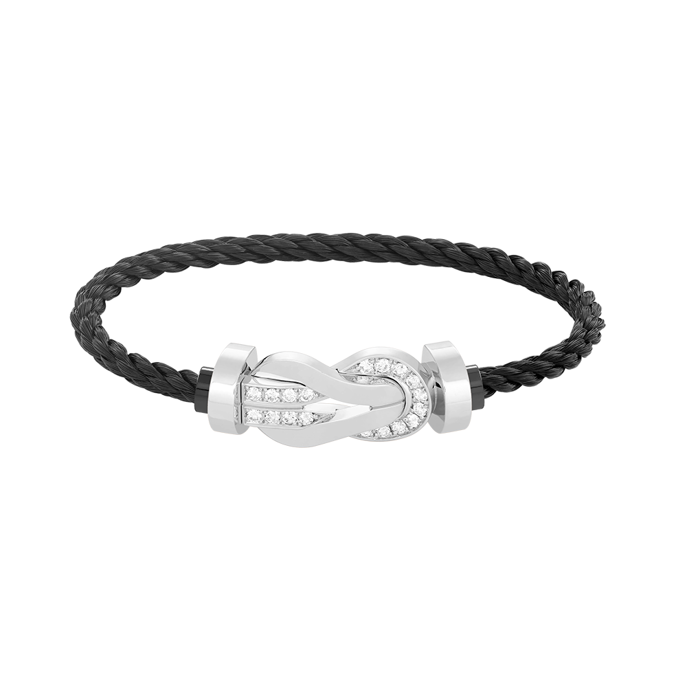 [Olivia JW]CHANCE LARGE 8 FIGURE BUCKLE HALF DIAMOND BRACELET SILVER