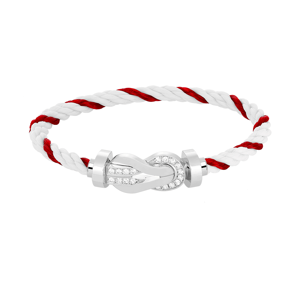 [Olivia JW]CHANCE LARGE 8 FIGURE BUCKLE HALF DIAMOND BRACELET SILVER