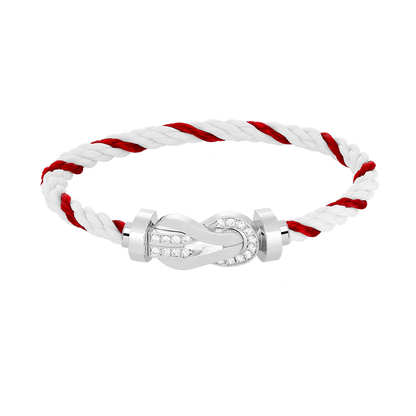 [Olivia JW]CHANCE LARGE 8 FIGURE BUCKLE HALF DIAMOND BRACELET SILVER