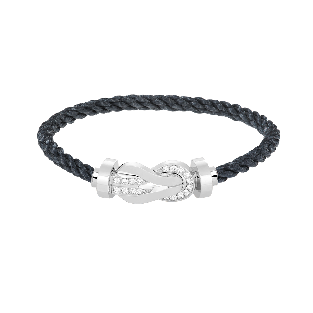 [Olivia JW]CHANCE LARGE 8 FIGURE BUCKLE HALF DIAMOND BRACELET SILVER