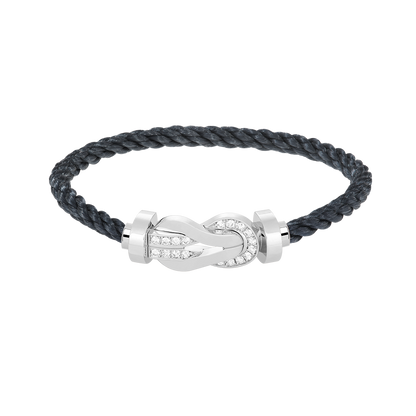 [Olivia JW]CHANCE LARGE 8 FIGURE BUCKLE HALF DIAMOND BRACELET SILVER