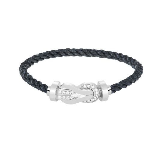 [Olivia JW]CHANCE LARGE 8 FIGURE BUCKLE HALF DIAMOND BRACELET SILVER