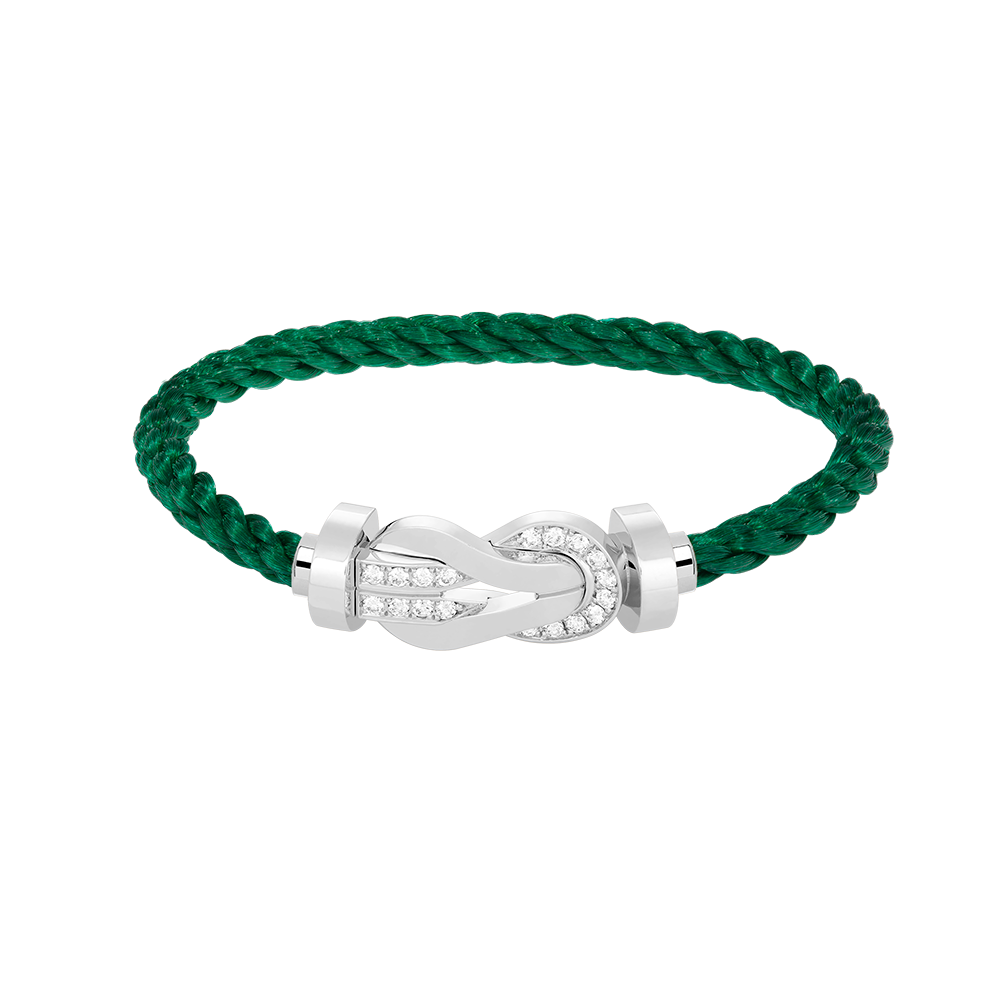 [Olivia JW]CHANCE LARGE 8 FIGURE BUCKLE HALF DIAMOND BRACELET SILVER