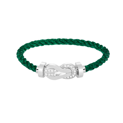 [Olivia JW]CHANCE LARGE 8 FIGURE BUCKLE HALF DIAMOND BRACELET SILVER