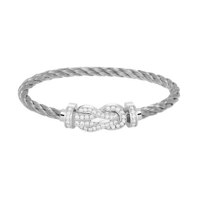 [Olivia JW]CHANCE LARGE 8 FIGURE BUCKLE FULL DIAMOND BRACELET SILVER