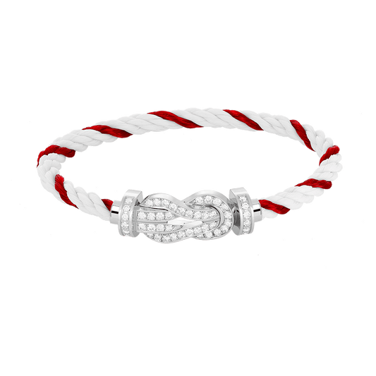 [Olivia JW]CHANCE LARGE 8 FIGURE BUCKLE FULL DIAMOND BRACELET SILVER