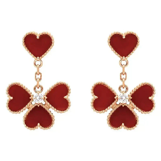 [Olivia JW]SWEET CLOVER CARNELIAN EARRINGS