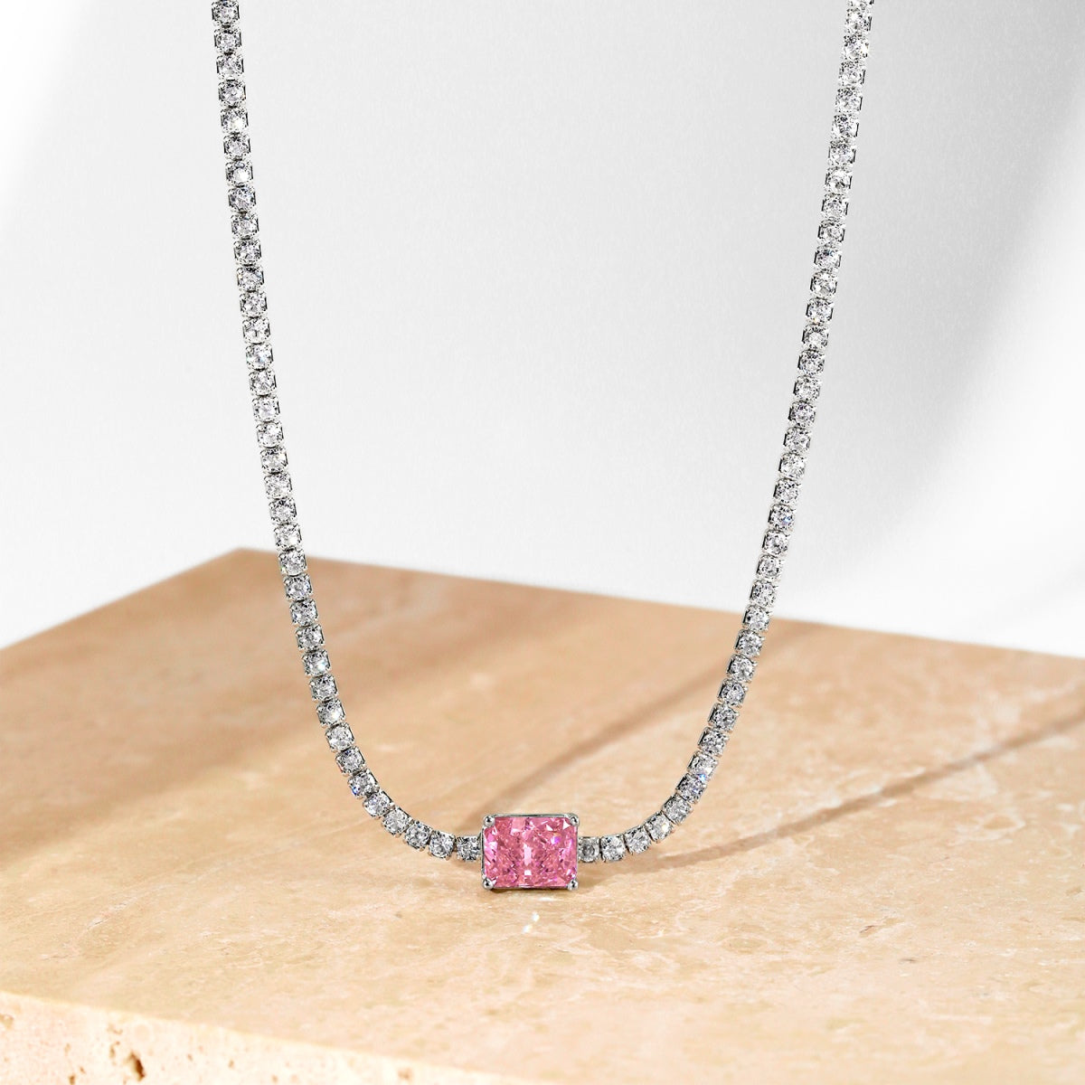 [Olivia JW]2.0 carat Ornate Emerald Cut Necklace