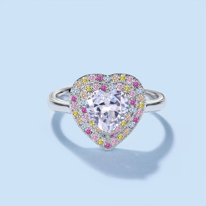 [Olivia JW]Delicate Ebullient Heart Shape Wedding Ring