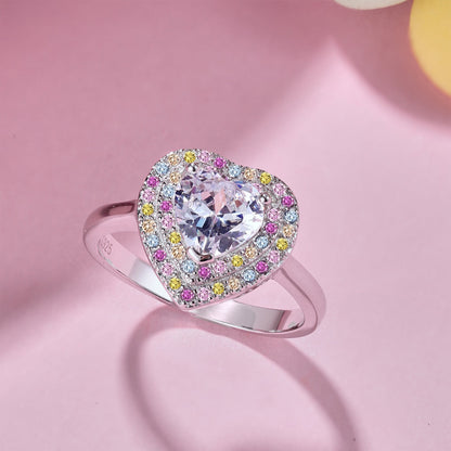 [Olivia JW]Delicate Ebullient Heart Shape Wedding Ring