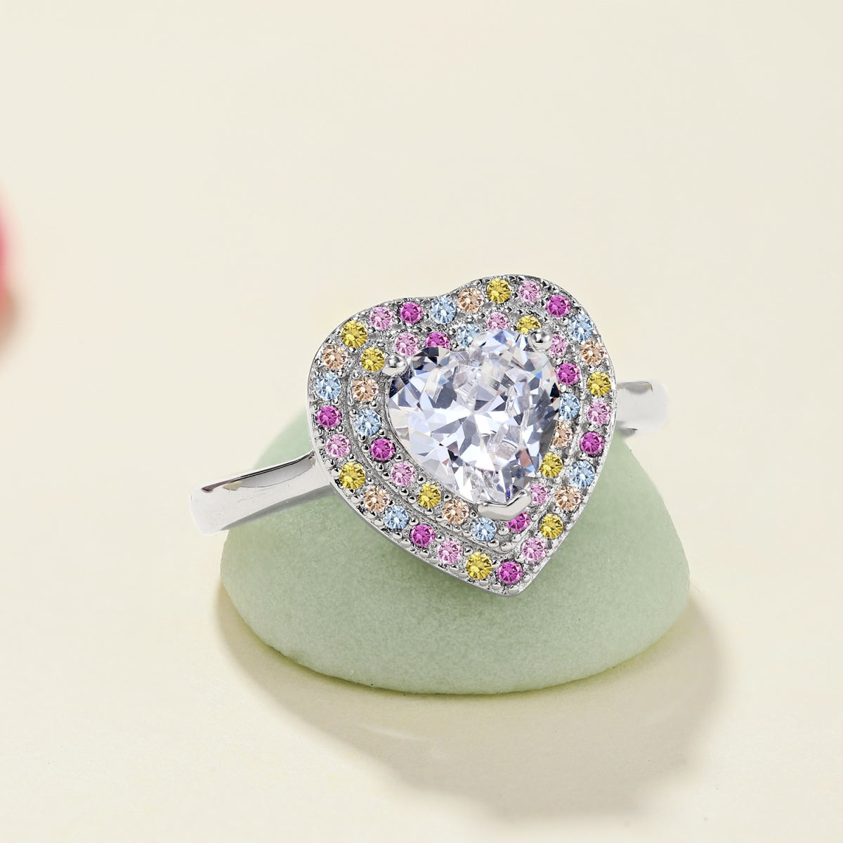 [Olivia JW]Delicate Ebullient Heart Shape Wedding Ring