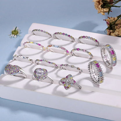 [Olivia JW]Delicate Ebullient Heart Shape Wedding Ring