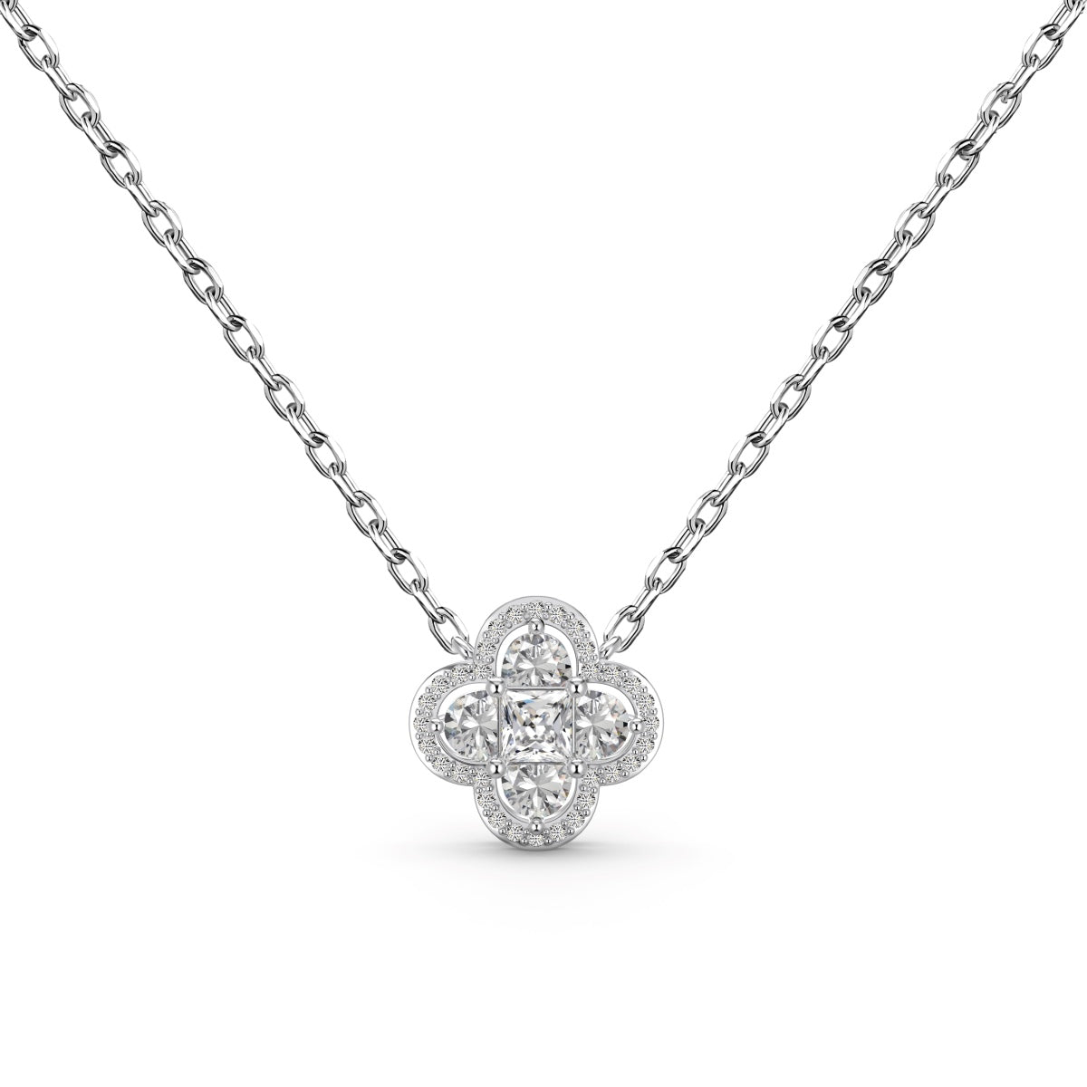 [Olivia JW]Spliced Lucky Four-Leaf Clover Versatile Necklace