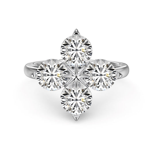 [Olivia JW]Four-Leaf Clover Eight-Pointed Star Ring