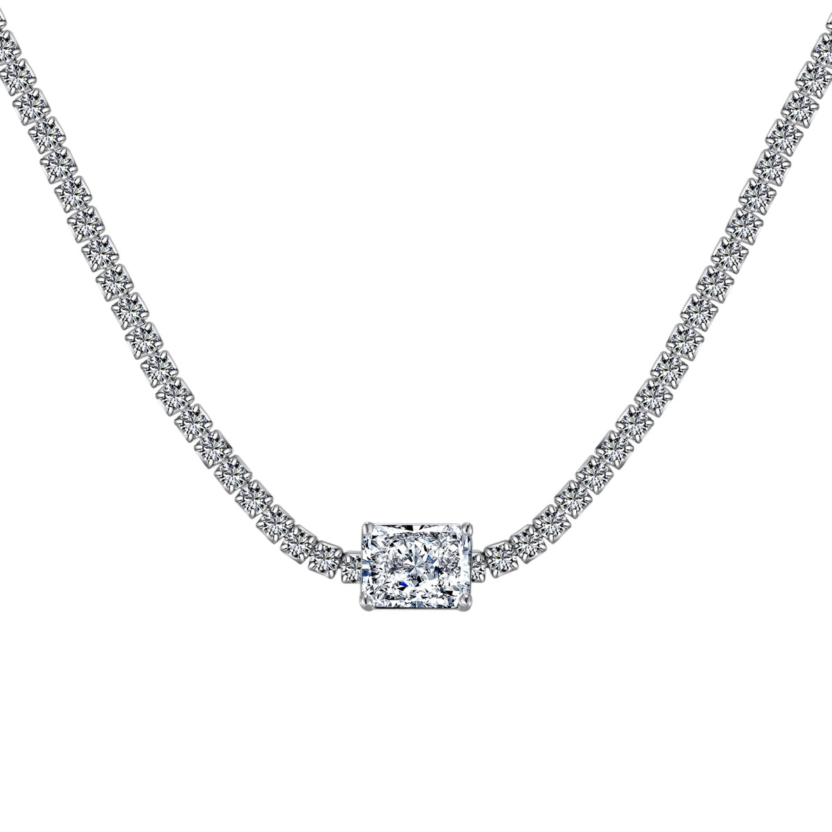 [Olivia JW]2.0 carat Ornate Emerald Cut Necklace