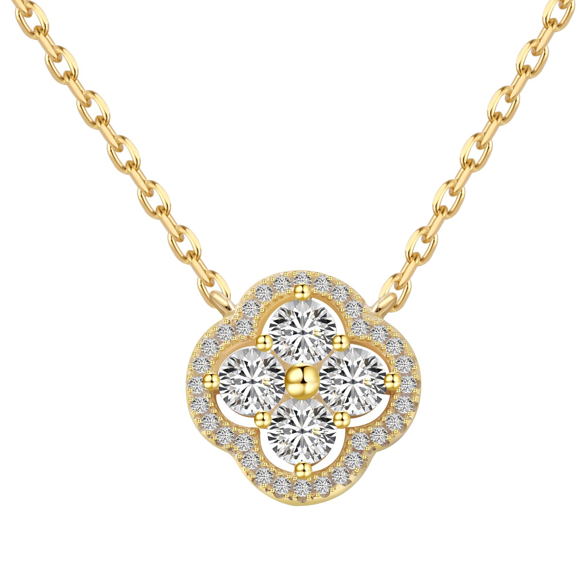 [Olivia JW]Exquisite Necklace With Four-Leaf Clover Flower Design