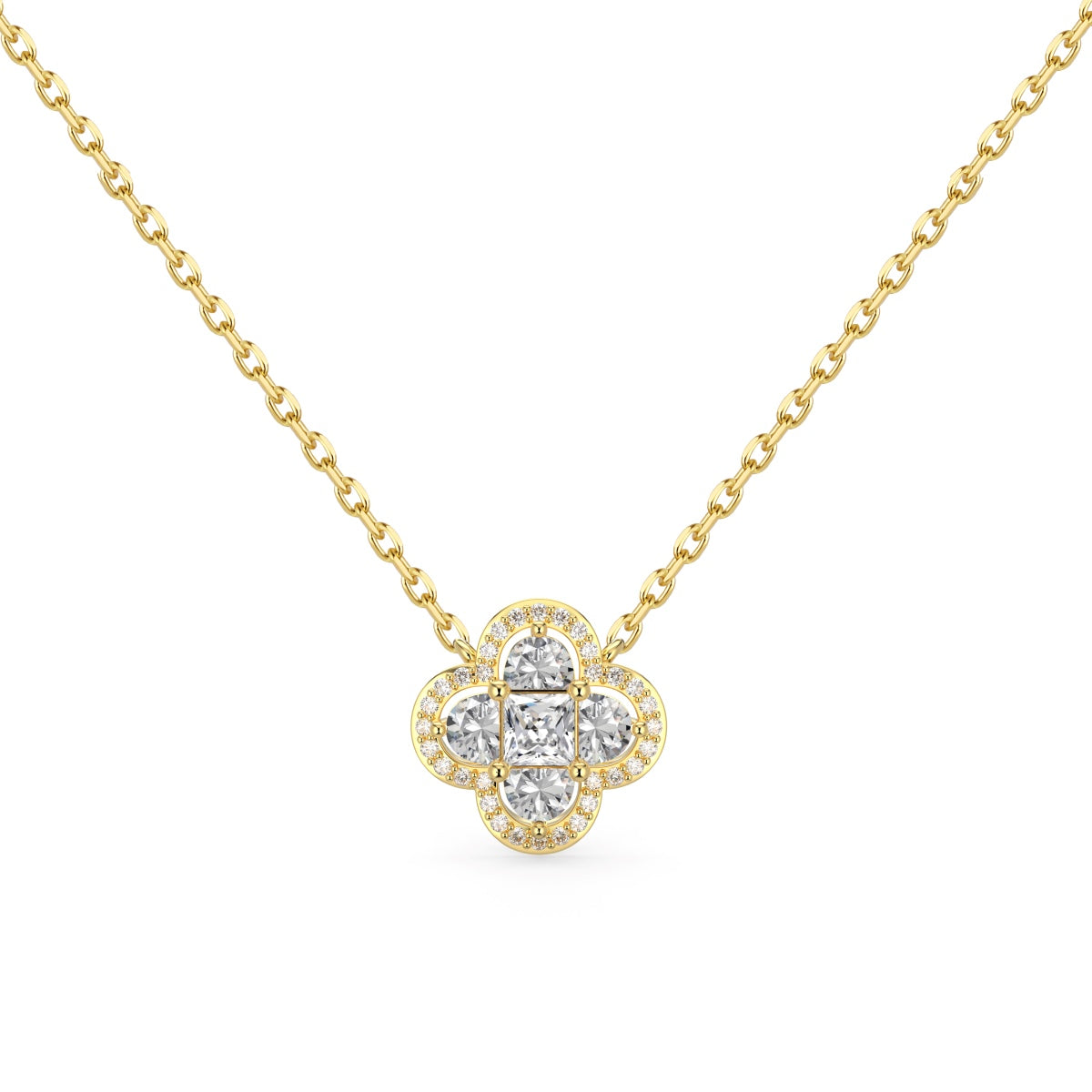 [Olivia JW]Spliced Lucky Four-Leaf Clover Versatile Necklace