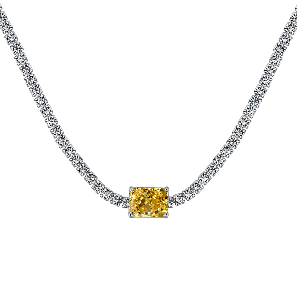[Olivia JW]2.0 carat Ornate Emerald Cut Necklace