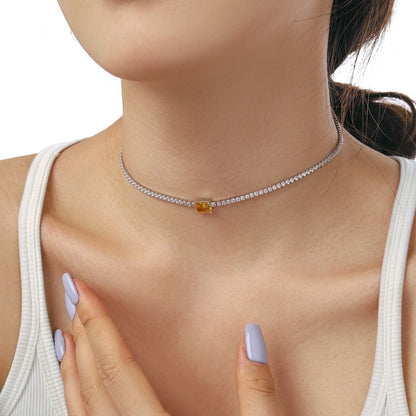 [Olivia JW]2.0 carat Ornate Emerald Cut Necklace