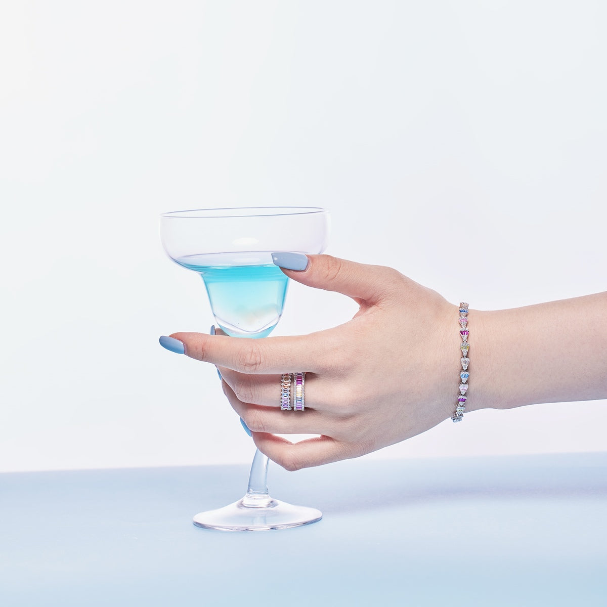 [Olivia JW]Dainty Kaleidoscopic Emerald Cut Daily Ring