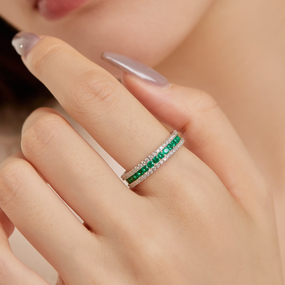 [Olivia JW]Delicate Colorful Round Cut Daily Ring