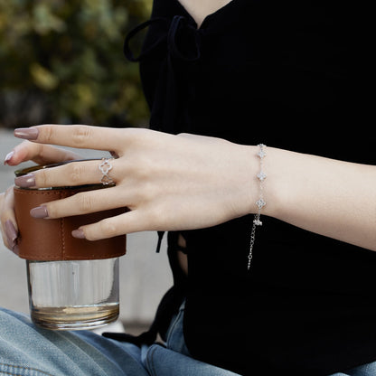 [Olivia JW]Four-Leaf Clover Hollow Butterfly Bracelet