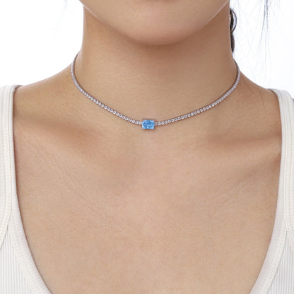 [Olivia JW]2.0 carat Ornate Emerald Cut Necklace