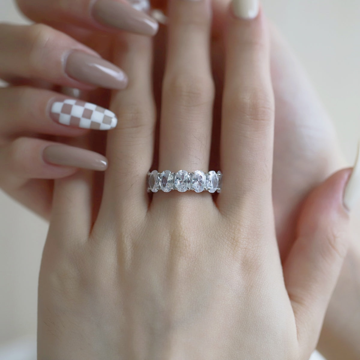 [Olivia JW]Dainty Elongated Cushion Cut Tennis Ring