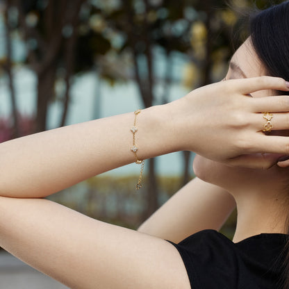 [Olivia JW]Four-Leaf Clover Hollow Butterfly Bracelet