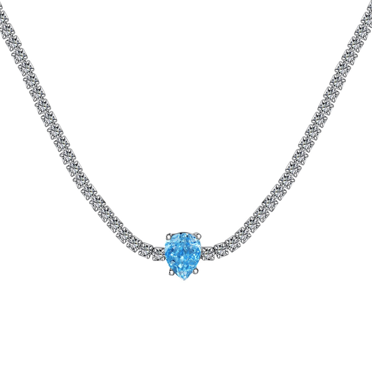 [Olivia JW]1.0 carat Unique Pear Cut Tennis Necklace